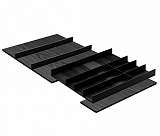 Лоток для столовых приборов ФайнЛайн Линик, ширина фасада 800-900 мм / глубина 500 мм, rockenhausen, цвет ясень черный  (0092030368)