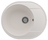 Одночашевая овальная кухонная мойка 585x485, глубина 180 мм реверсивная, кварц, цвет жасмин (Nora 585-01)