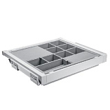 Корзина с органайзером белая, с доводчиком, полного выдвижения (WG-PRZEG60-10)