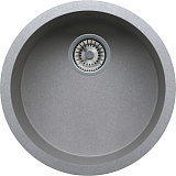 Мойка кухонная круглая, искусственный гранит (кварц), цвет серый (R-104/701)