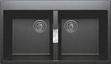 Мойка кухонная прямоугольная, искусственный гранит (кварц), цвет черный (TL-862/911)