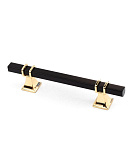 Ручка рейлинг, коллекция "Railing", 96 мм, 10х10 мм, цвет - черный/золото полированное (R05-0808-96BL/GP)
