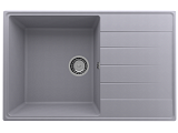Односекционная кухонная мойка 780x500 реверсивная, глубина 180 мм, кварц, цвет бетон (Prima 780-05)
