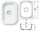 Мойка из искусственного камня, 3.5", без перелива (A1131 Quasar White)
