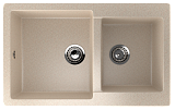 Мойка кухонная прямоугольная, две чаши, реверсивная, искусственный камень, цвет бежевый (ES-28/328)