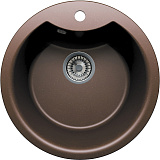 Мойка кухонная круглая, искусственный гранит (кварц), цвет коричневый (R-108E/817)