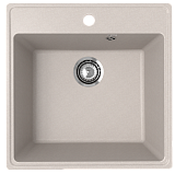 Односекционная кухонная мойка 505x505, с отверстием под смеситель, кварц, цвет песок (Forte 505-10)