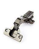 Петля четырехшарнирная с доводчиком, для угла корпуса 45°, с ответной планкой H=0, под евровинт, угол открывания 95°, Clip-on, с заглушкой "Partner", упакована в отдельный пакет, цвет - черный никель (HDS(B)045/095/100/BN)