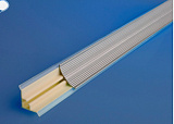 Пристеночный бортик пластиковый рифленый вогнутый под алюминий, L = 3050 мм