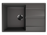 Односекционная кухонная мойка 750x500 реверсивная, глубина 180 мм, кварц, цвет асфальт (Prima 750-09)