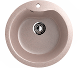 Мойка кухонная круглая, искусственный камень, цвет песочный (ES-12/302)