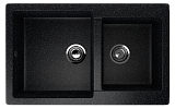 Мойка кухонная прямоугольная, две чаши, реверсивная, искусственный камень, цвет черный (ES-28/308)