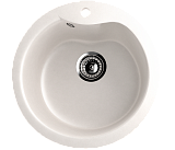 Мойка кухонная круглая, искусственный камень, цвет ультра-белый (ES-12/341)