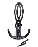 Крючок мебельный трехрожковый черный  (HE205BL)