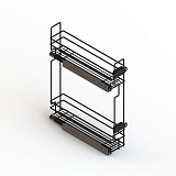 Сетка в базу 150 мм, ЧЕРНЫЙ, боковое крепление слева с направляющими Hettich, 100x450x530 мм (10.03.01.4.1.1)