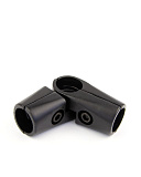 Соединитель угловой трех труб диаметр 25 мм, регулируемый, черный (TJC331/BL)