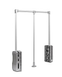 Пантограф гардеробный, 600-830 мм, цвет алюминий, нагрузка 10 кг (PW01/60-83/AL)