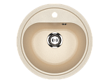 Мойка кухонная круглая маленькая, искусственный камень, цвет бежевый (ES-10/328)