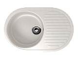Мойка кухонная овальная, искусственный камень, цвет ультра-белый (ES-16/341)