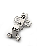 Петля для дверей с рамочным профилем ,вкладная, угол открывания 95°, C=0,H=2, с отверстиями под евровинт, никель, Push to Open, Slide-On (HA090C/095/102/Push2)