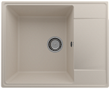 Односекционная кухонная мойка 605x485 глубина 180 мм реверсивная, кварц, цвет лен (Prima 605-02)