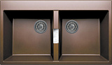 Мойка кухонная прямоугольная, искусственный гранит (кварц), цвет коричневый (TL-862/817)