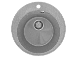 Мойка кухонная врезная из искусственного камня круглая Ø475 мм, глубина 170 мм, цвет светло-серый, без сифона (PR-M-475-03)