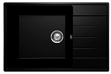Кухонная мойка 760x500 с большой чашей, глубина 200 мм, кварц, реверсивная, цвет уголь (Prima 760-07)
