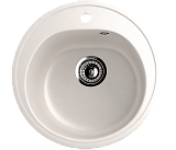 Мойка кухонная круглая, искусственный камень, цвет ультра-белый (ES-11/341)