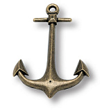 Накладка декоративная в форме якоря морская коллекция, старая бронза (4424.0132.002)