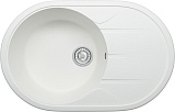 Мойка кухонная овальная, искусственный гранит (кварц), цвет белый (R-116/923)