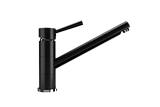 Смеситель кухонный однорычажный с низким поворотным изливом, цвет ультра-черный (ES-015-344)
