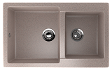 Мойка кухонная прямоугольная, две чаши, реверсивная, искусственный камень, цвет песочный (ES-28/302)
