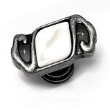 Ручка кнопка с керамикой, коллекция "Fire", цвет темный античный никель/вставка 08 (FC006DAN/08)