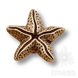 Ручка кнопка звезда морская коллекция, старая бронза (506L212)