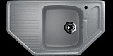 Мойка кухонная угловая, искусственный мрамор, цвет темно-серый (109/309)