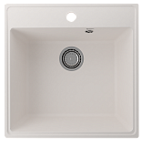 Односекционная кухонная мойка 505x505, с отверстием под смеситель, кварц, цвет жасмин (Forte 505-01)