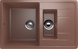 Мойка кухонная прямоугольная с дополнительной чашей с крылом, искусственный камень, цвет терракот (ES-22/307)