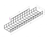 Корзина для фиксации источников питания (крепление к боковой стенке) 490х105х80 мм, белый (КИП002.01)