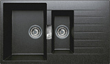 Мойка кухонная прямоугольная, искусственный гранит (кварц), цвет черный (TL-860/911)
