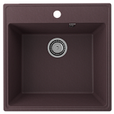 Односекционная кухонная мойка 505x505 с отверстием под смеситель, кварц, цвет трюфель (Forte 505-06)