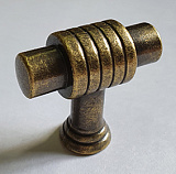 Ручка рейлинг, коллекция "Railing", кнопка, диаметр 10 мм, цвет - темная античная бронза (R03-10-00DAB)