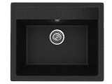Мойка кухонная врезная из искусственного камня 565x495 мм, глубина 175 мм, цвет черный оникс матовый, без сифона (PR-M-565-04)